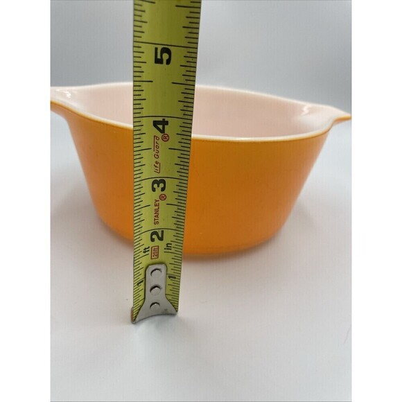 Vintage Pyrex 474-B Handled Casserole 1 1/2 Qt Orange - Picture 7 of 8